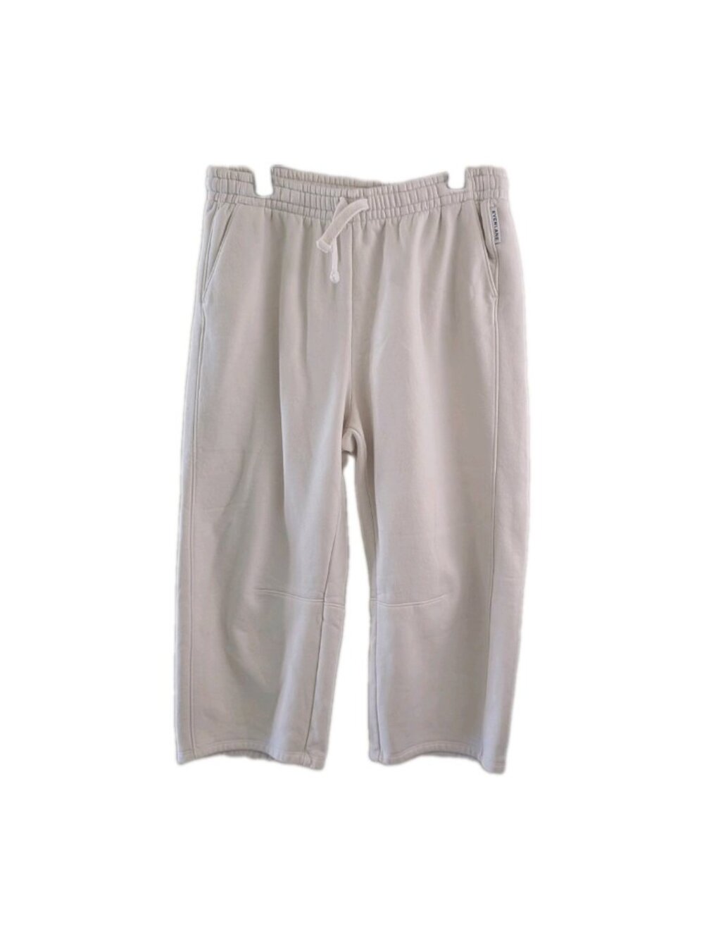 Everlane Sweatpants XL White Wide Leg Drawstring Lounge Pants Pockets Barrel